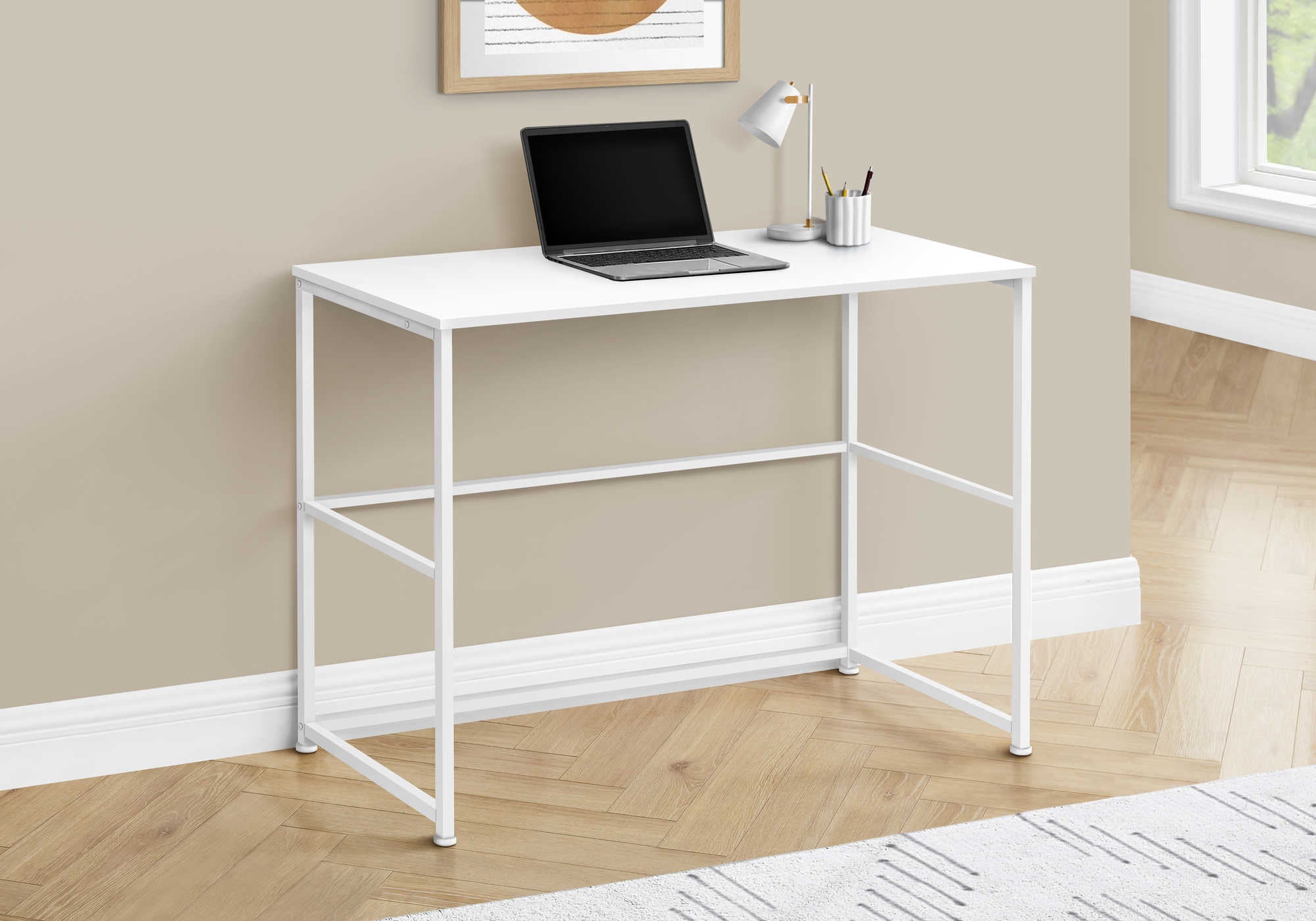 Image of computer desk - 40"l / white / white metal i 7775.