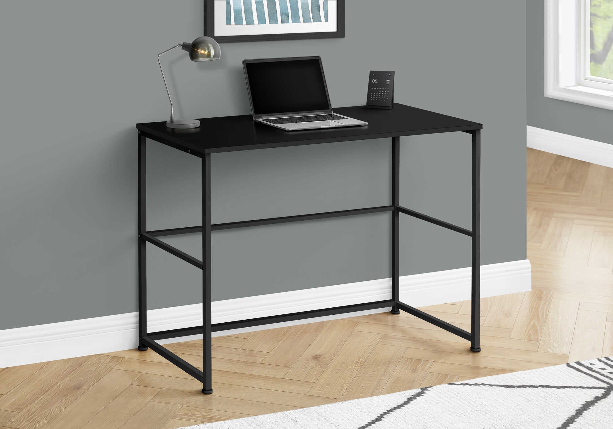 Image of computer desk - 40"l / black / black metal i 7776.