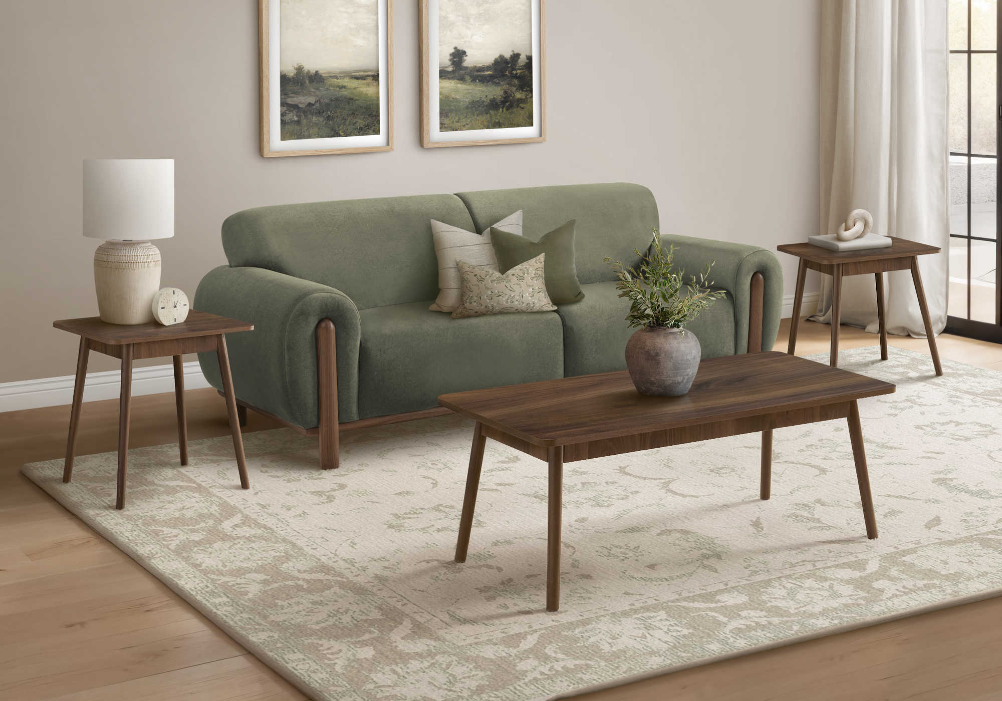 ENS DE TABLES - 3PCS / ACAJOU – I 7850P