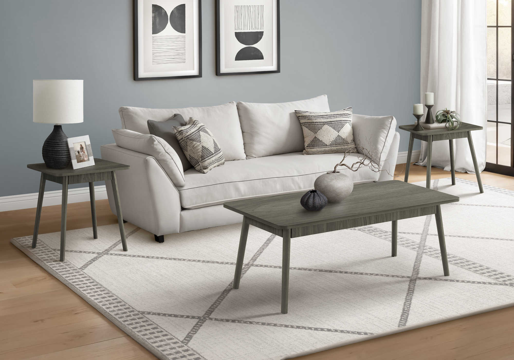 ENS DE TABLES - 3PCS / GRIS – I 7851P