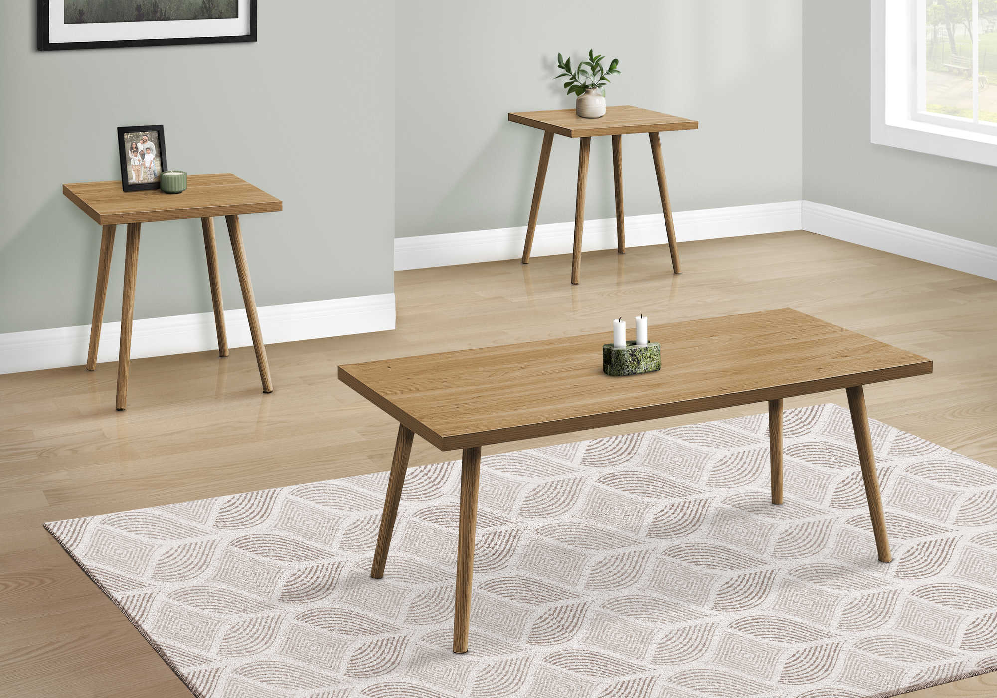 ENS DE TABLES - 3PCS / NOYER PALE – I 7898P