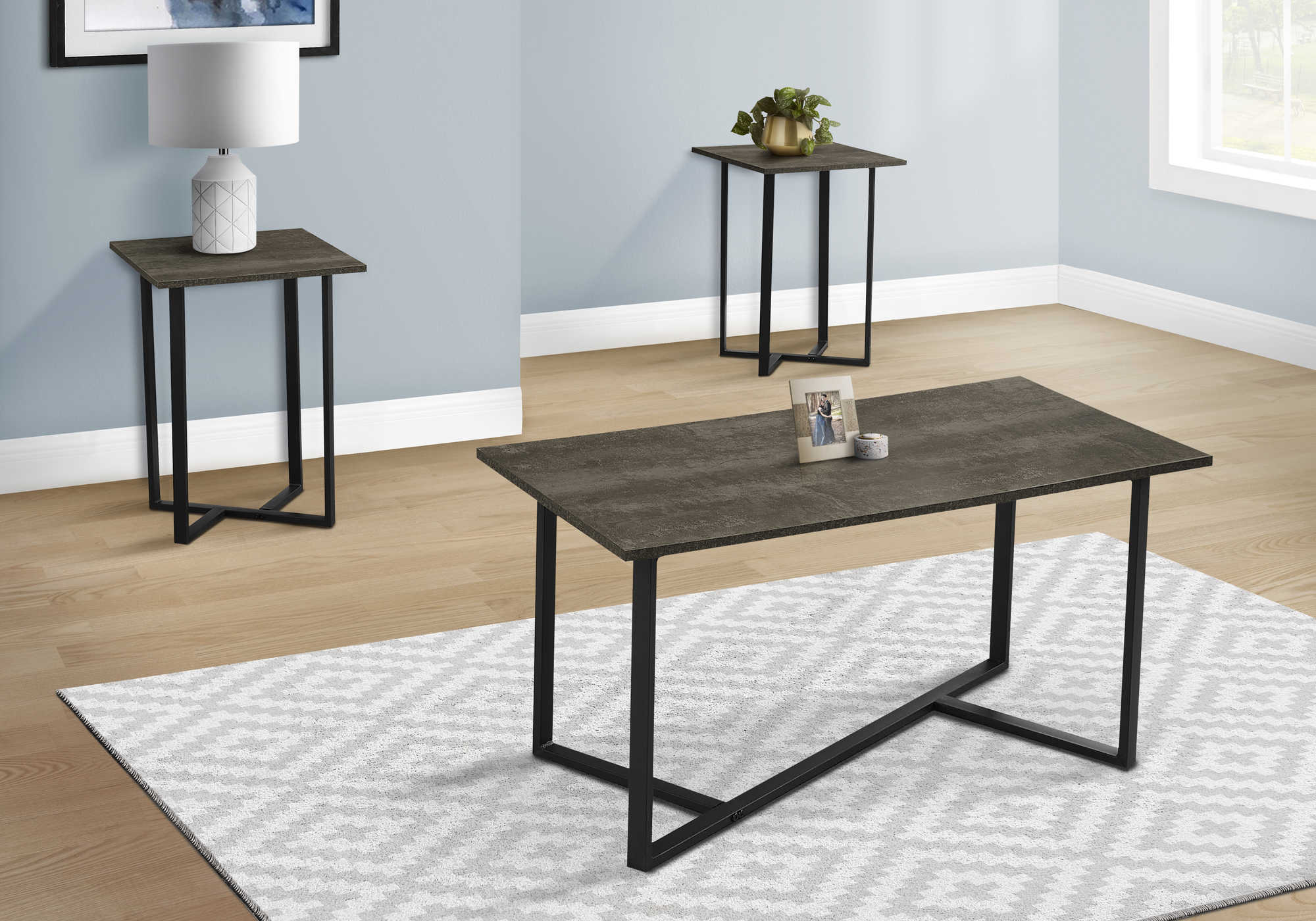 ENS DE TABLES - 3PCS / BRONZE FONCE / METAL NOIR – I 7975P