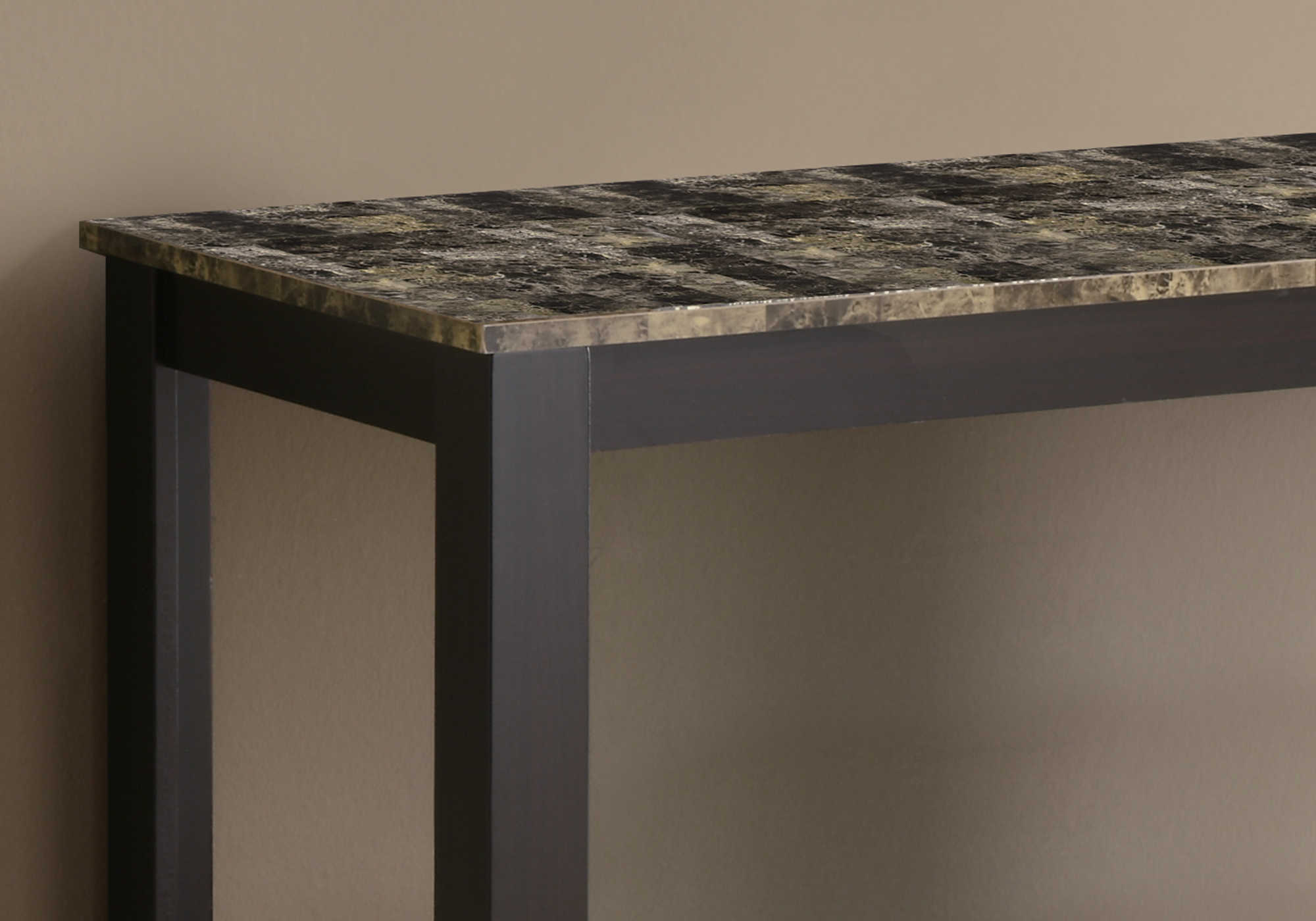 TABLE D'APPOINT - 44"L / ESPRESSO DESSUS MARBRE – I 7983S.