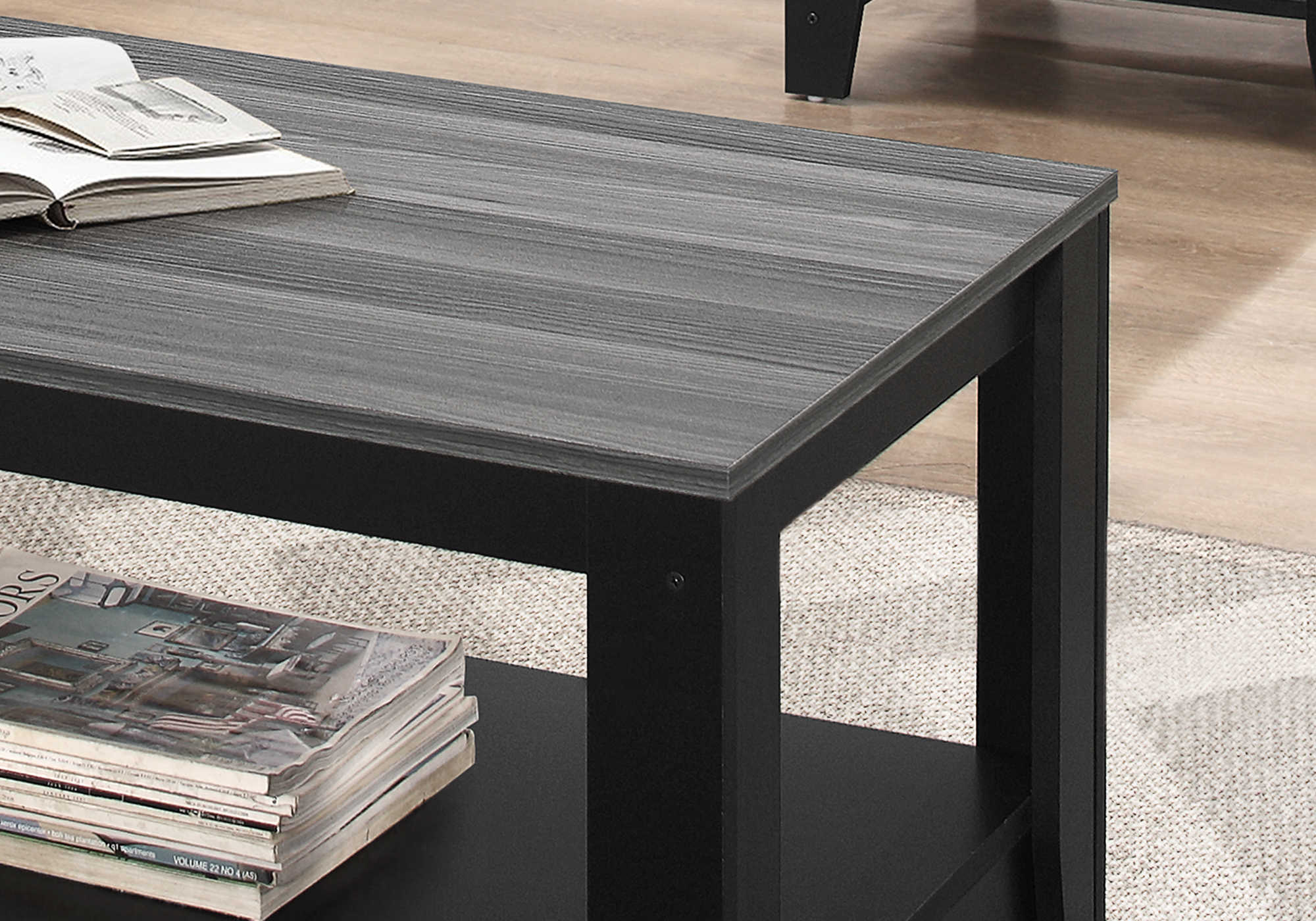 ENS DE TABLES - 3PCS / NOIR / DESSUS GRIS – I 7992P