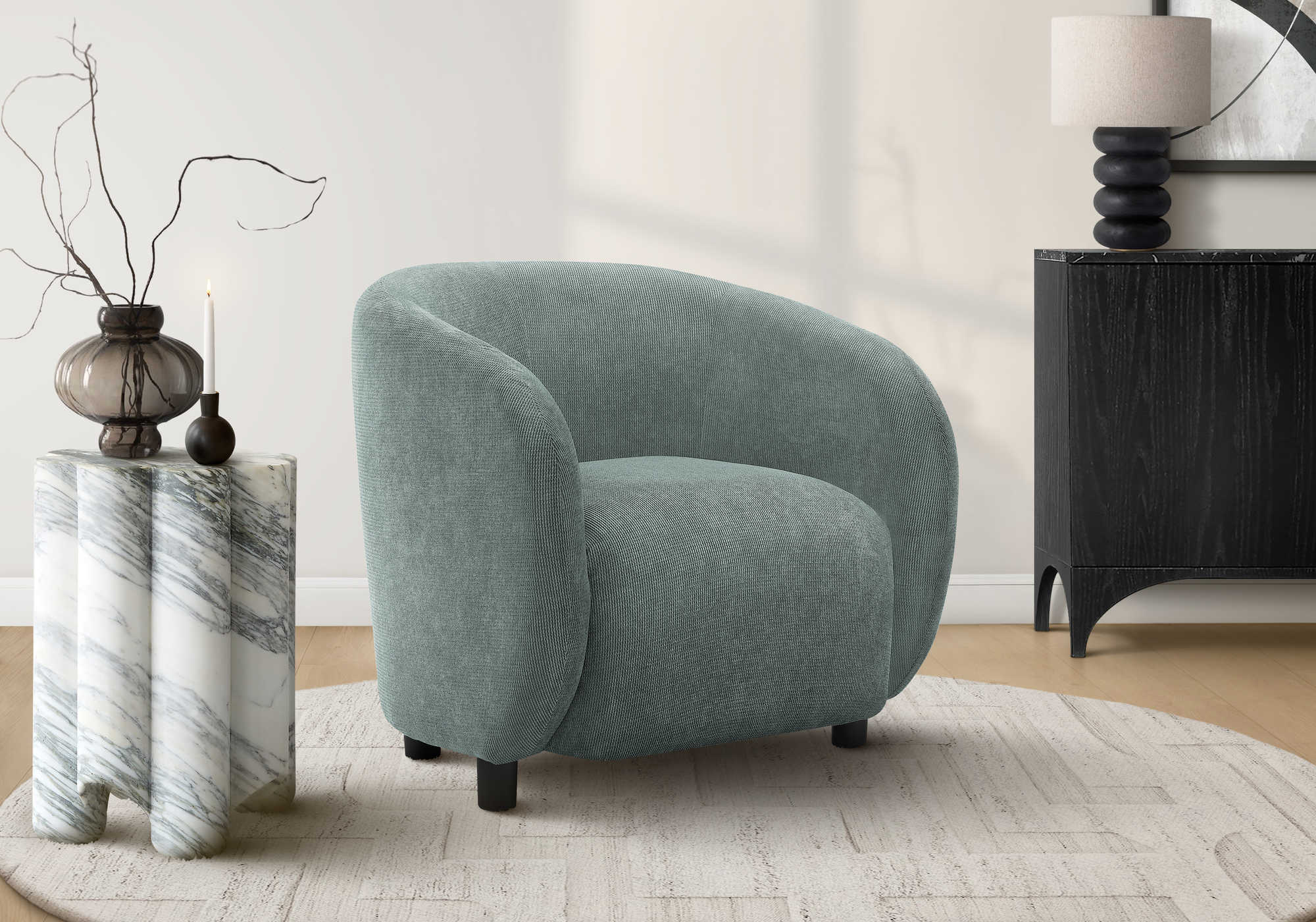 CHAISE D'APPOINT - 30"H / TISSU VERT - I 8062
