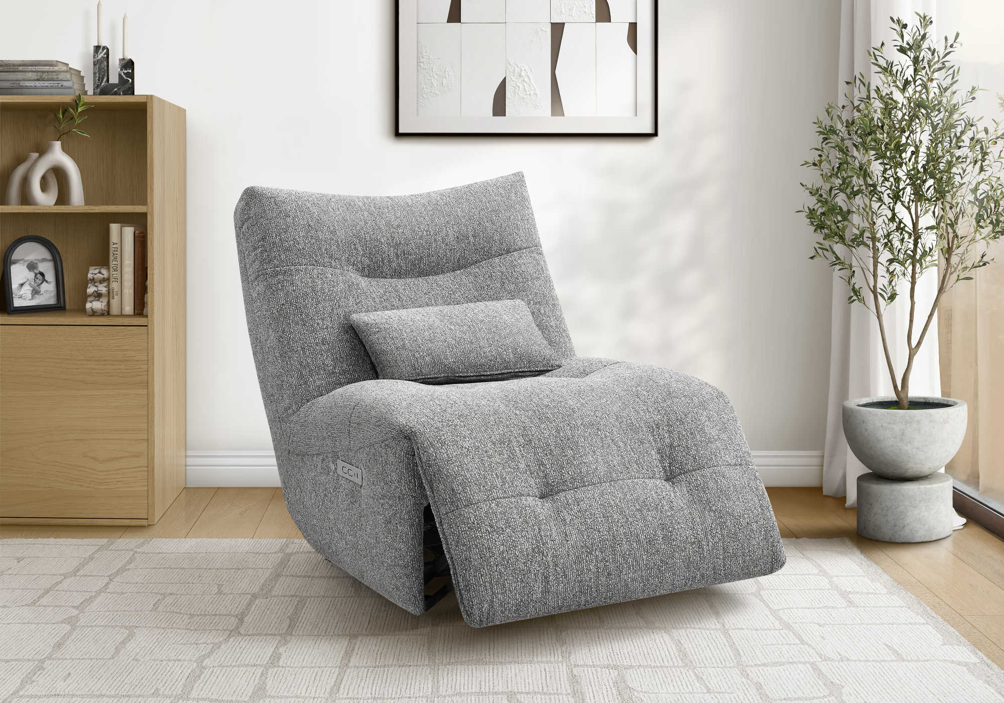 FAUTEUIL INCLINABLE - MASSAGE MOTO. / PIVOTANT / GRIS CLAIR – I 8186