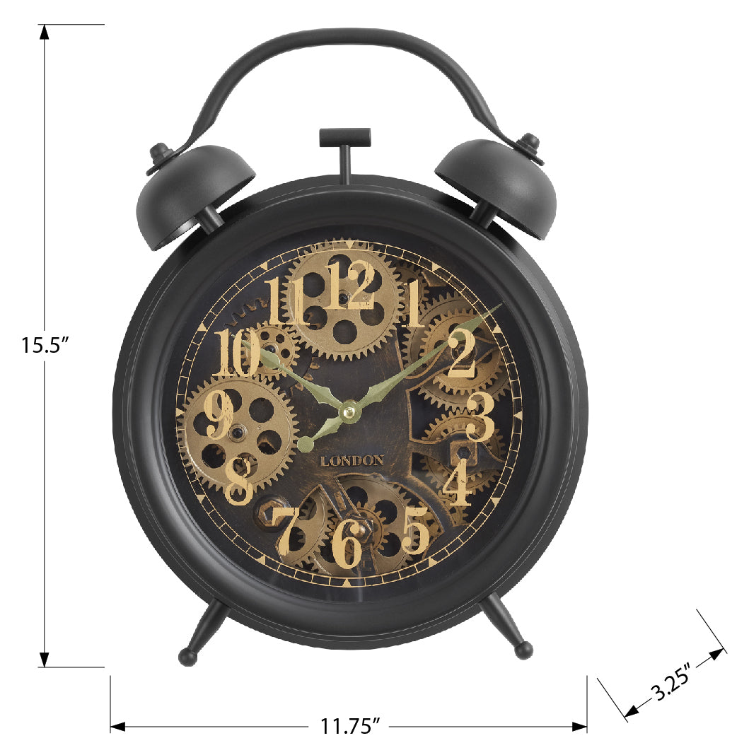 HORLOGE - DESSUS DE TABLE MECANISME D'ENGRENAGE / BRUN – I 9014