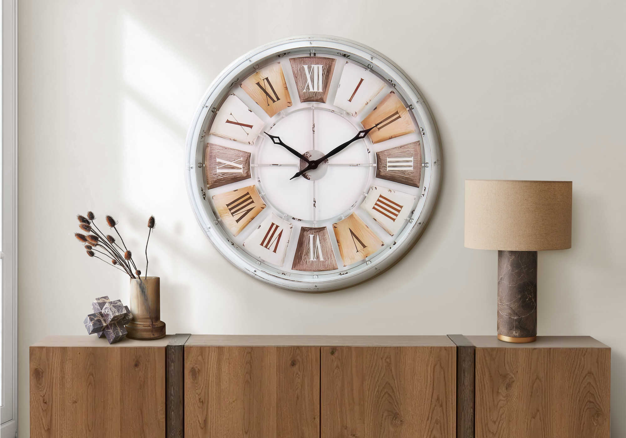 HORLOGE - 30" DIA. MURALE / NATUREL – I 9036