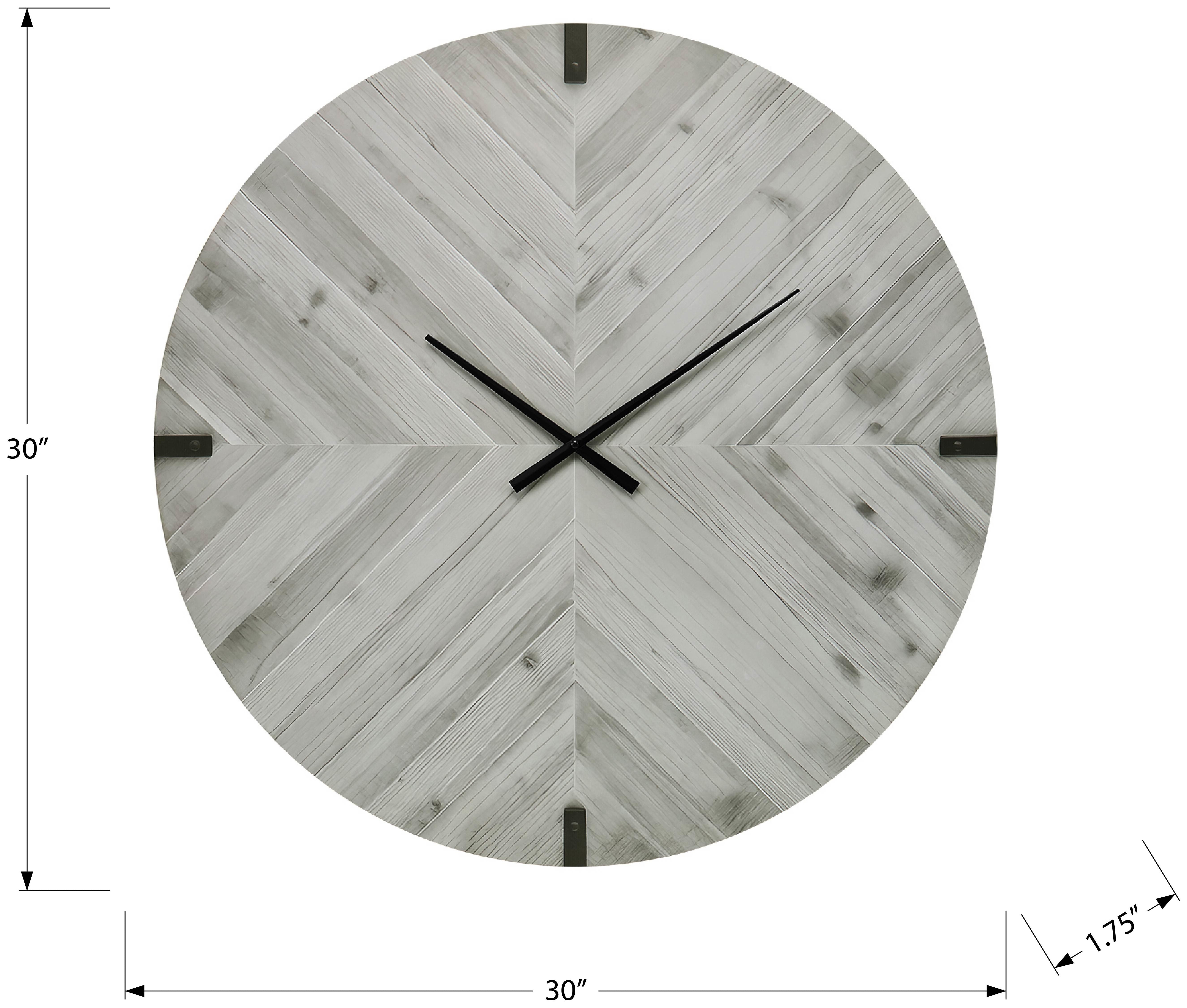 HORLOGE - 30" DIA. MURALE / GRIS AVEC LUMIERE LED – I 9038