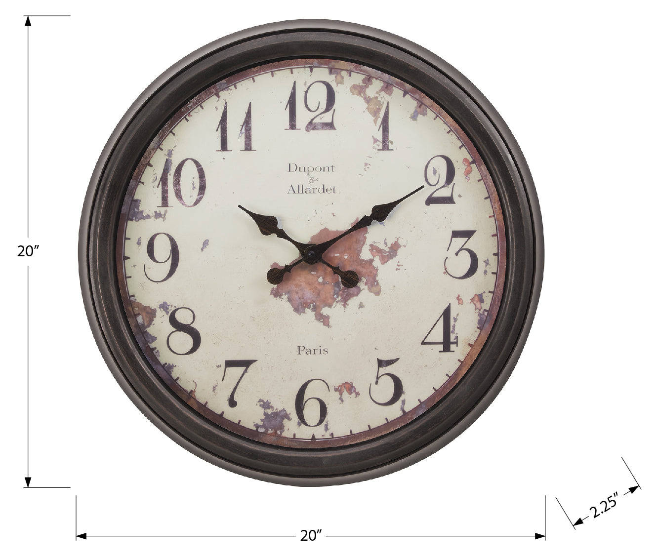 HORLOGE - 20" DIA. MURALE / BRUN – I 9042