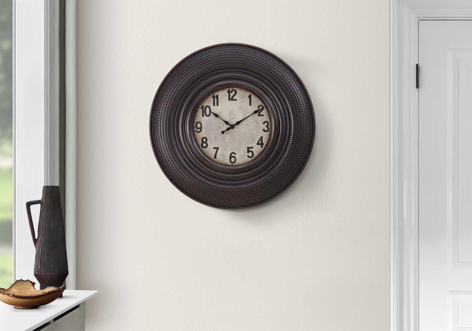 HORLOGE - 20" DIA. MURALE / BRUN ANTIQUE – I 9045