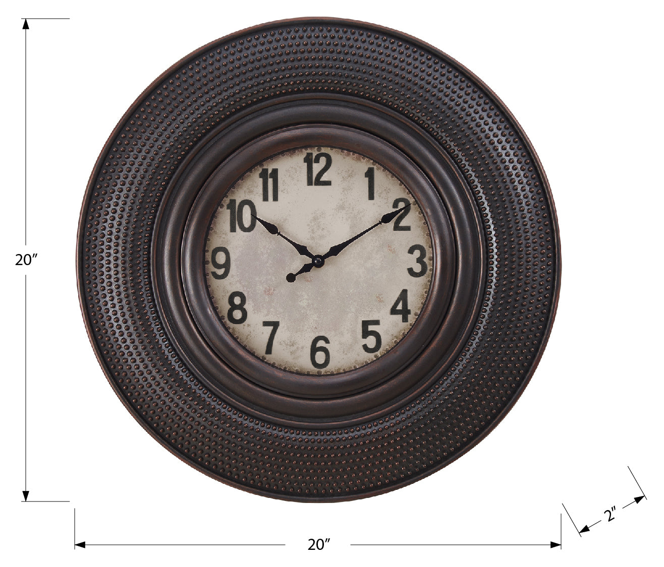 HORLOGE - 20" DIA. MURALE / BRUN ANTIQUE – I 9045