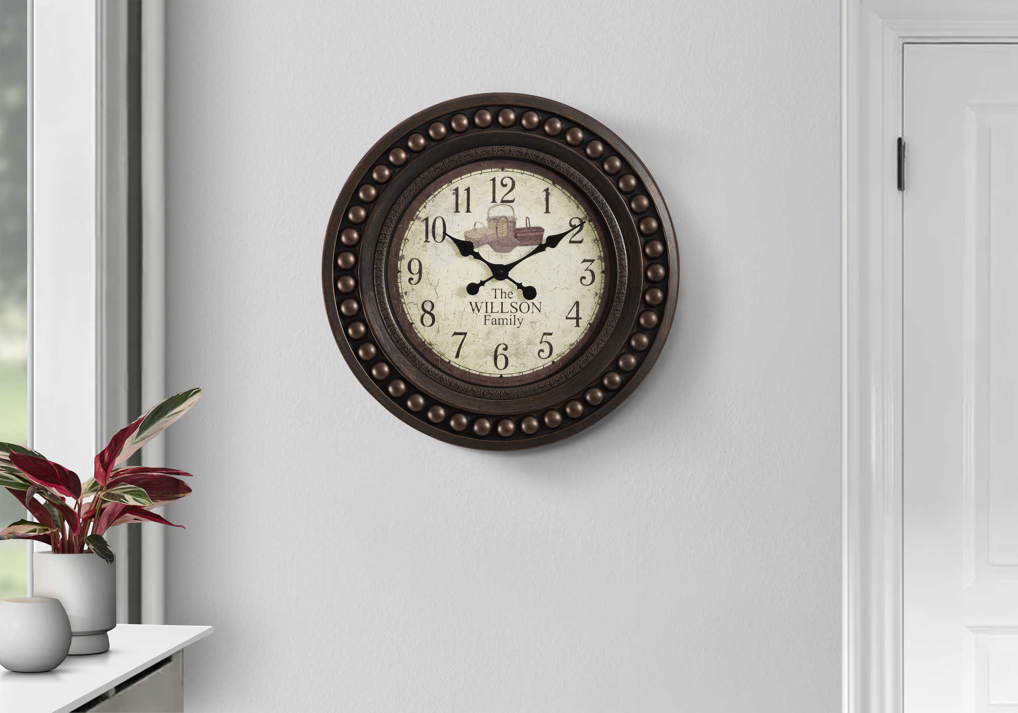 HORLOGE - 20" DIA. MURALE / BRUN ANTIQUE – I 9046