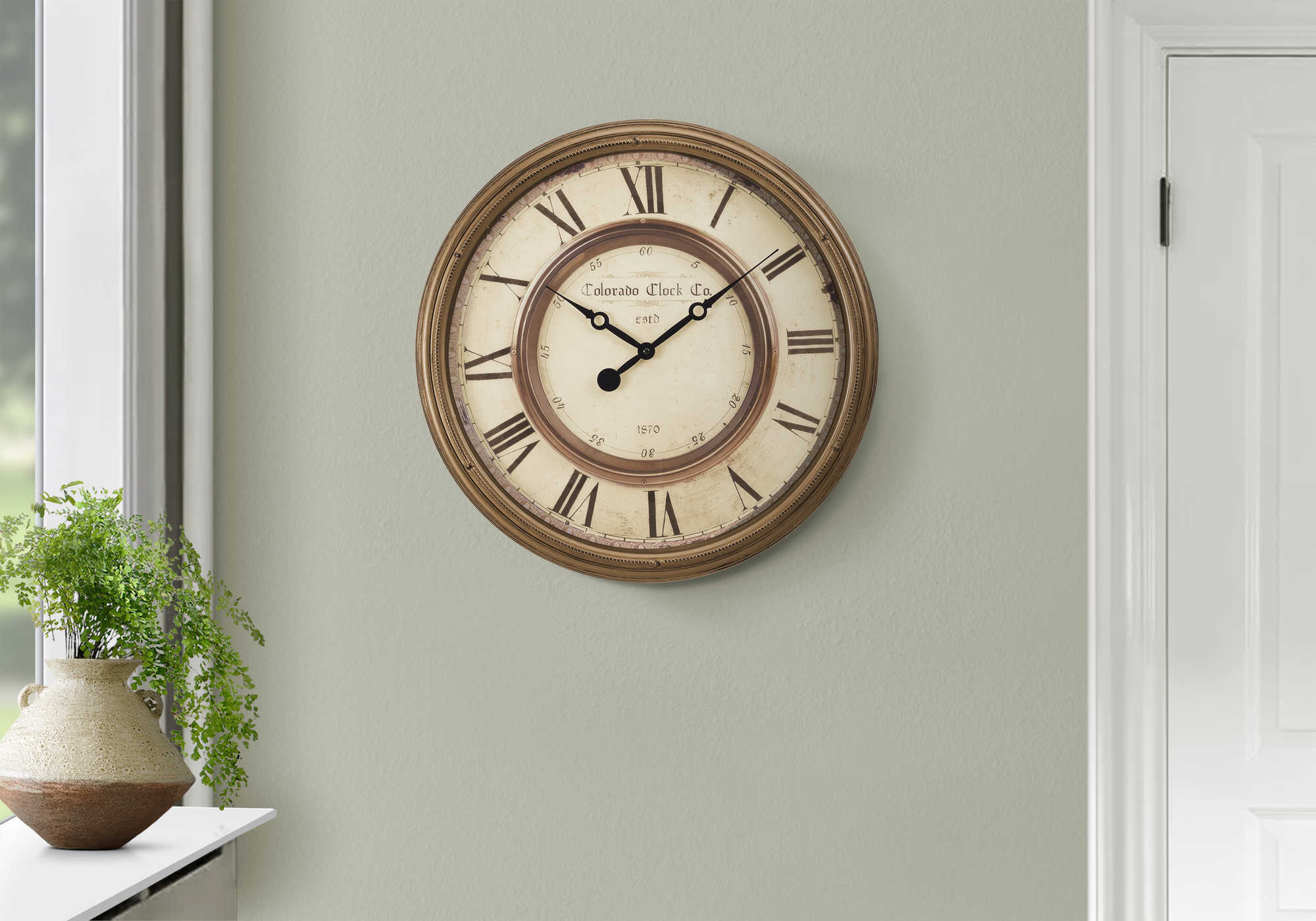 HORLOGE - 20" DIA. MURALE / BRUN ANTIQUE – I 9047
