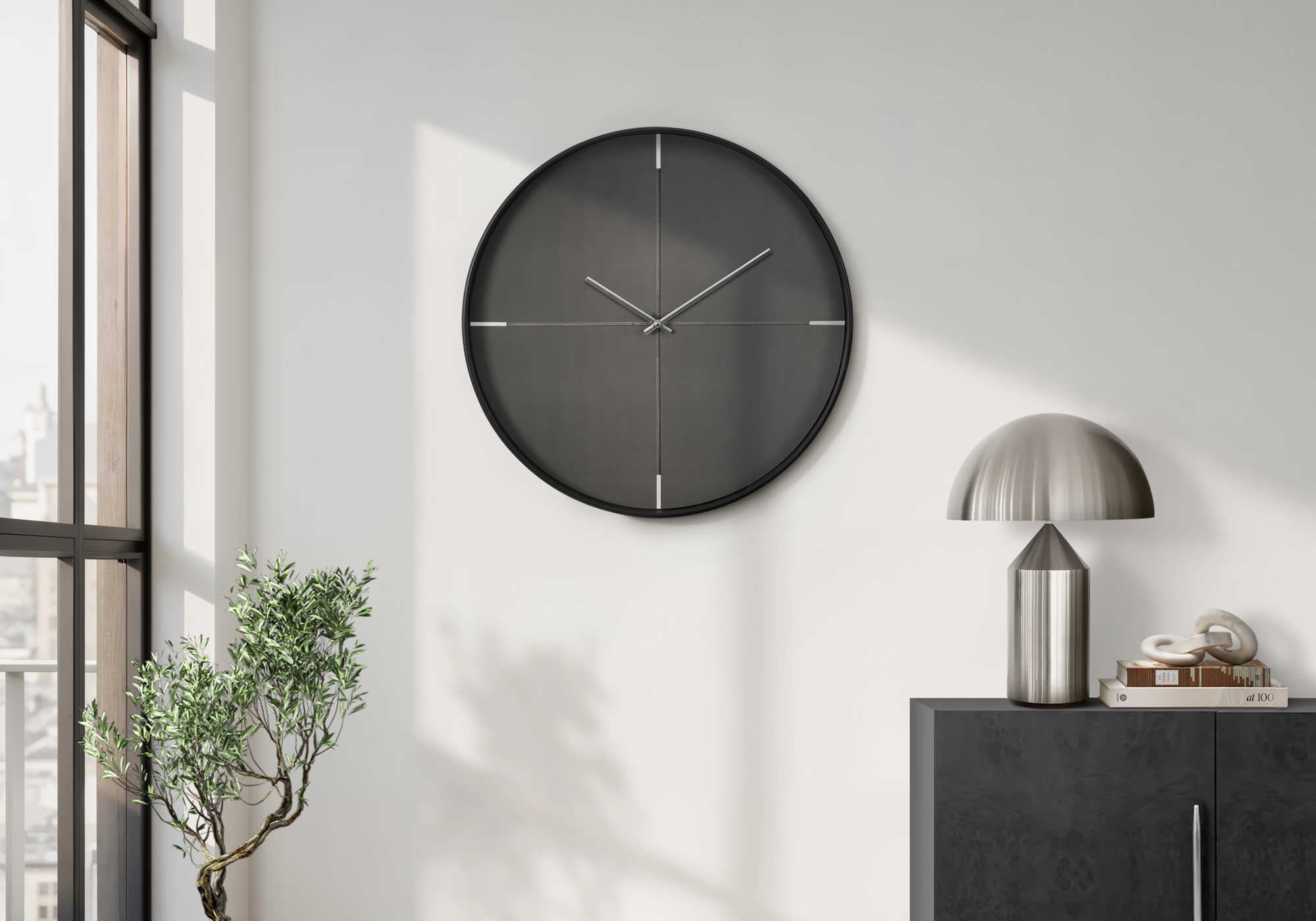 HORLOGE - 20" DIA. MURALE / NOIR – I 9050