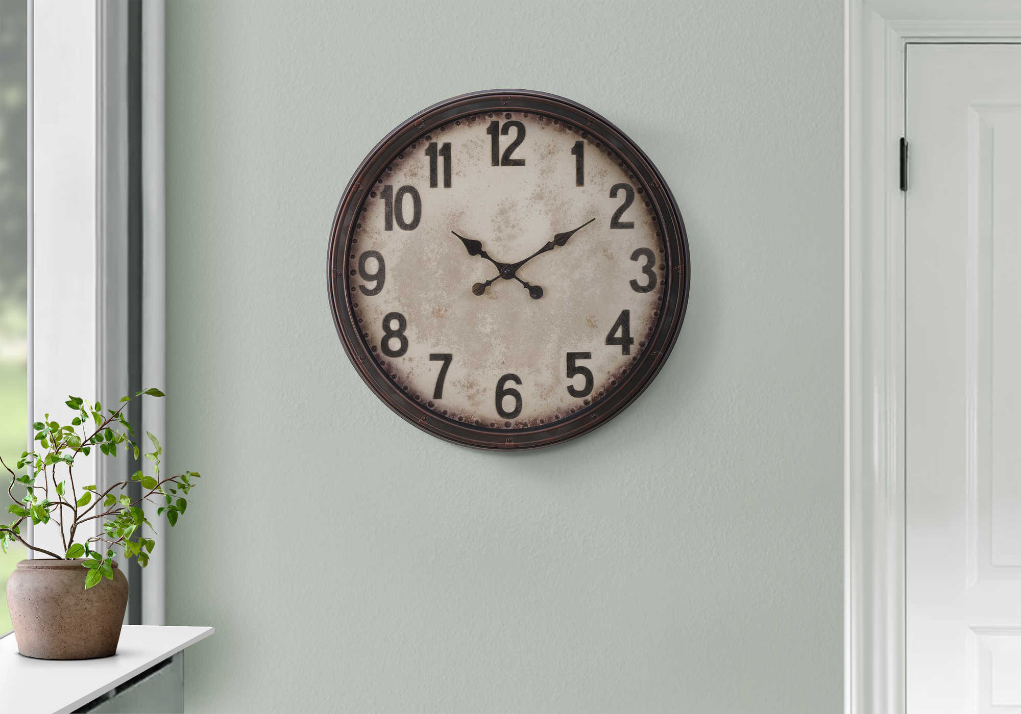 HORLOGE - 20" DIA. MURALE / BRUN ANTIQUE – I 9054