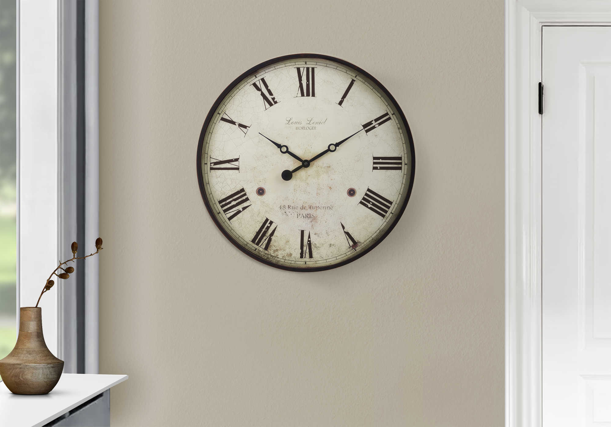 HORLOGE - 20" DIA. MURALE / BRUN ANTIQUE – I 9057