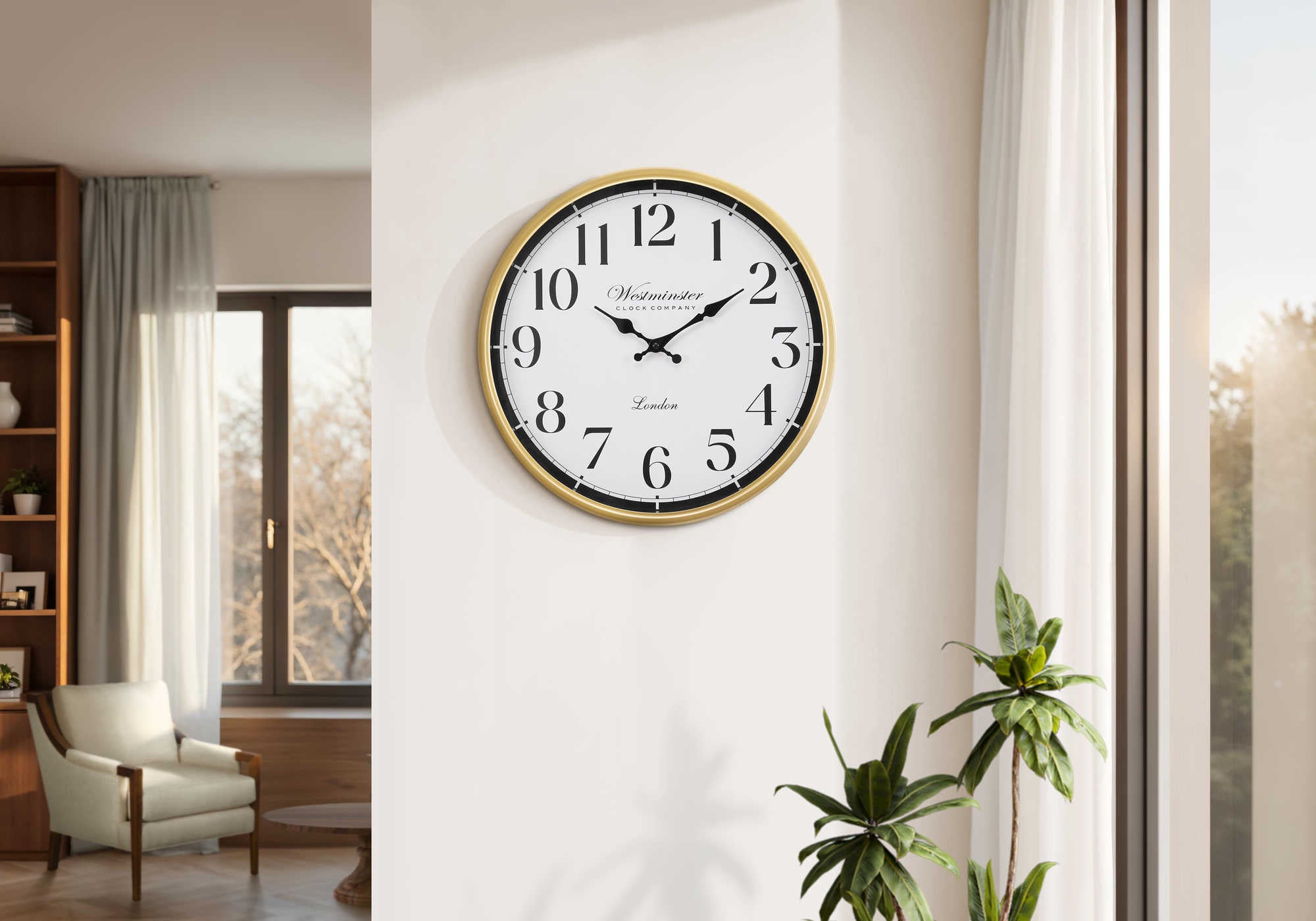 HORLOGE - 16" DIA. MURALE / OR ANTIQUE – I 9088