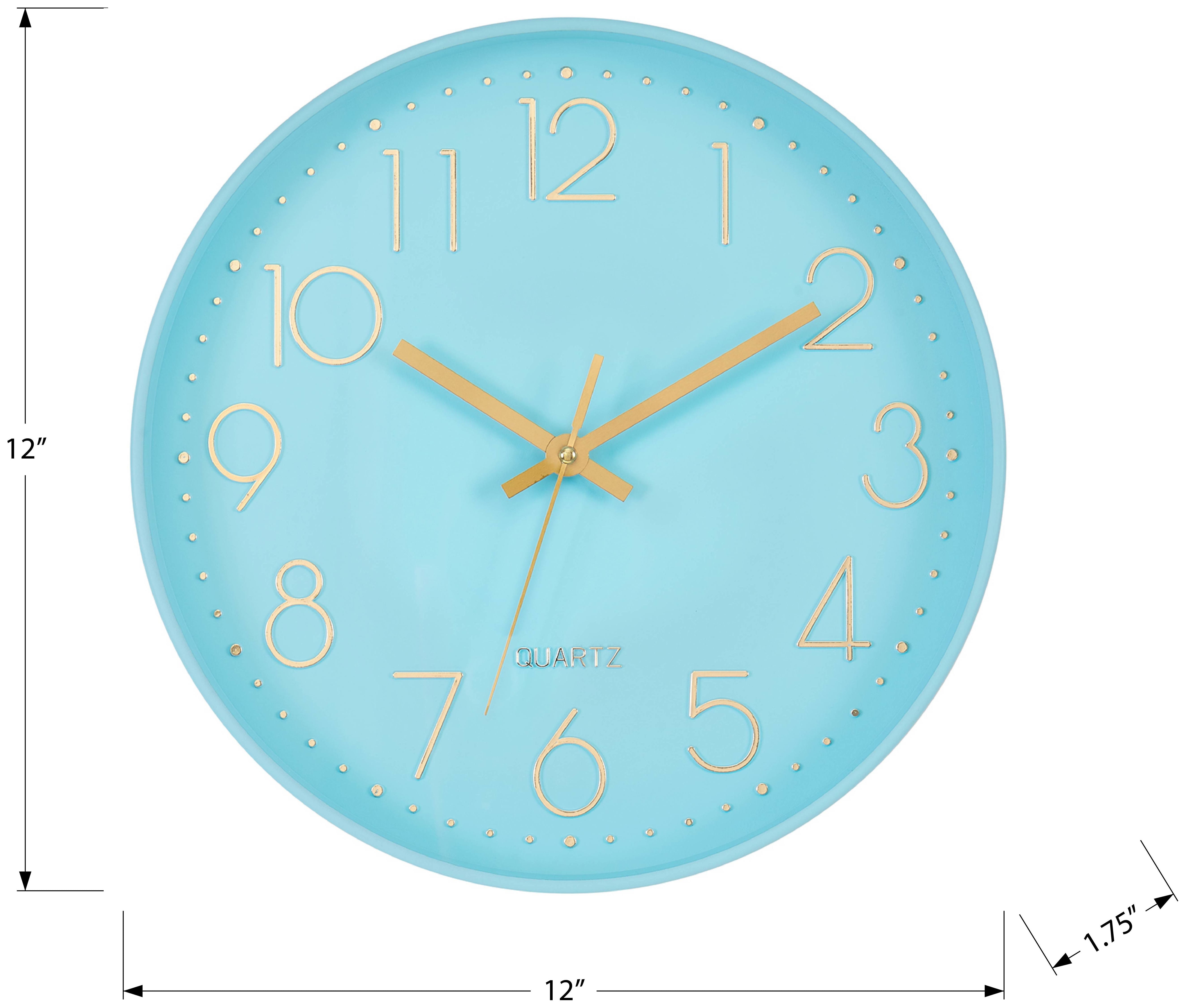 HORLOGE - 12" DIA. MURALE / FINI BLEU – I 9109