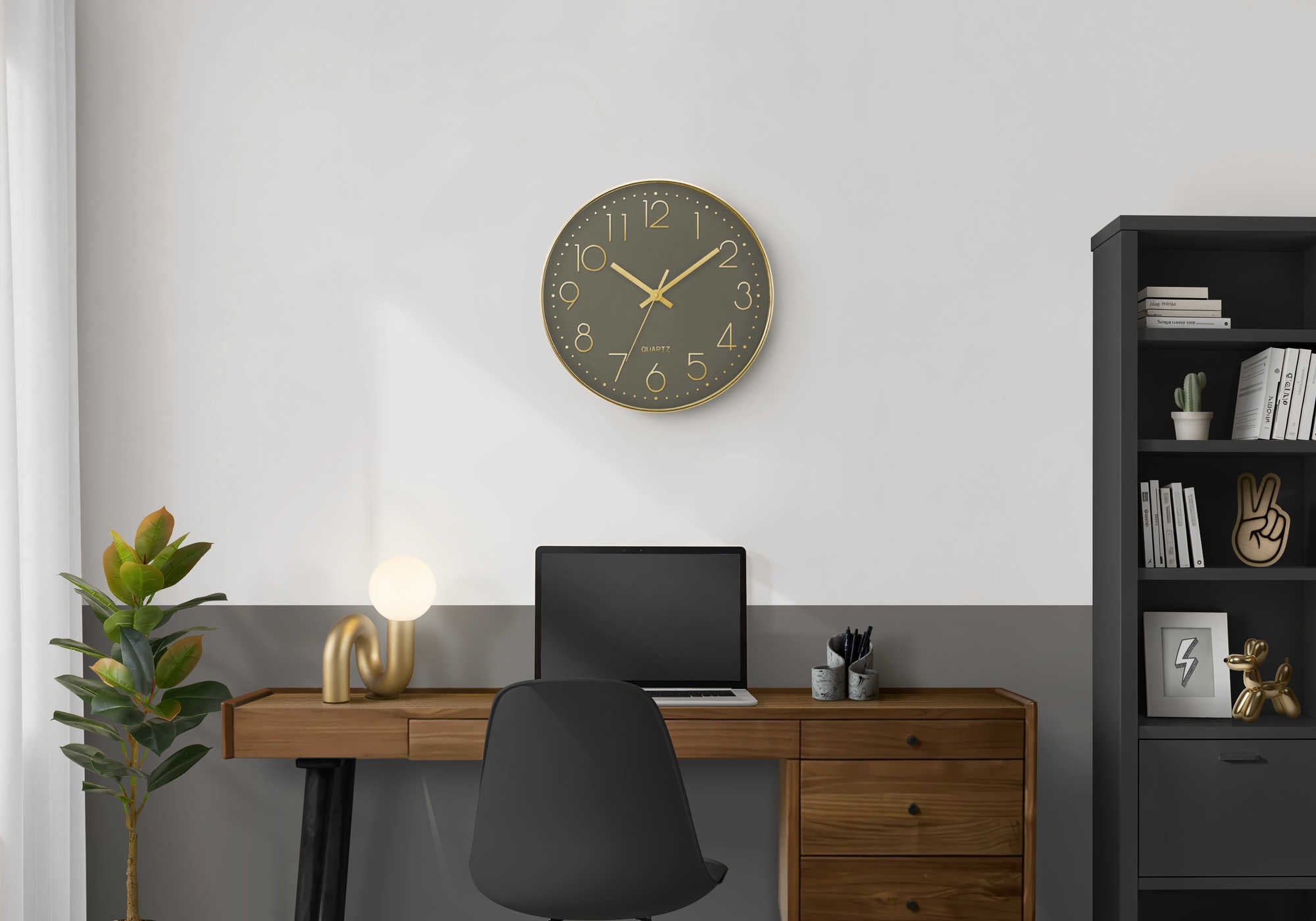 HORLOGE - 12" DIA. MURALE / FINI BRONZE FONCE – I 9110