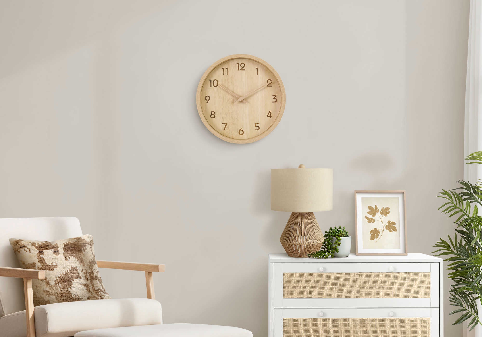 HORLOGE - 12" DIA. MURALE / FINI NATUREL – I 9120