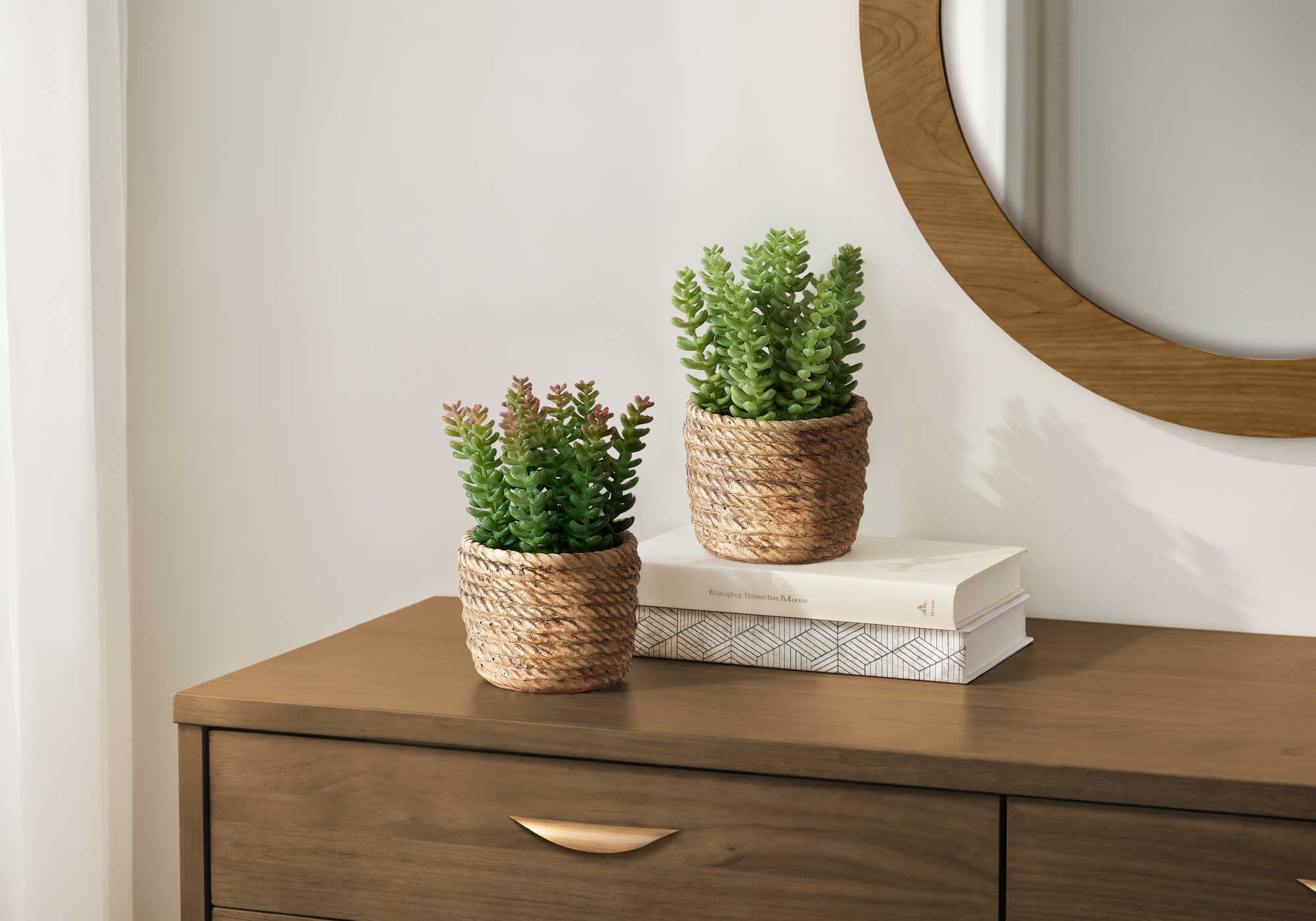 PLANTE ARTIFICIELLE - 2MCX / 7"H SUCCULENT POT CIMENT 4" – I 9367
