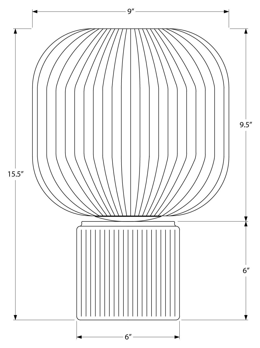 LUMINAIRE - 15"H LAMPE DE TABLE OR VERRE – I 9406