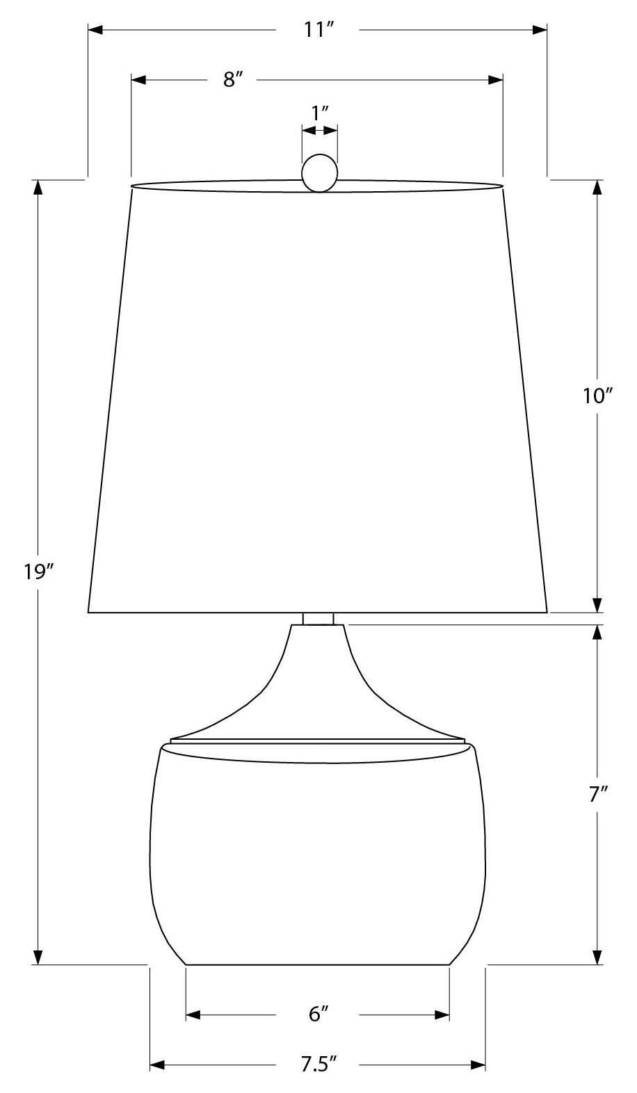 LUMINAIRE - 19"H LAMPE DE TABLE BEIGE CERAMIQUE / BEIGE – I 9419