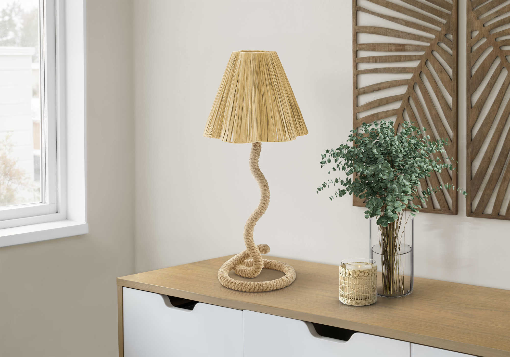 LUMINAIRE - 22"H LAMPE DE TABLE CORDE NATUREL / NATUREL – I 9421