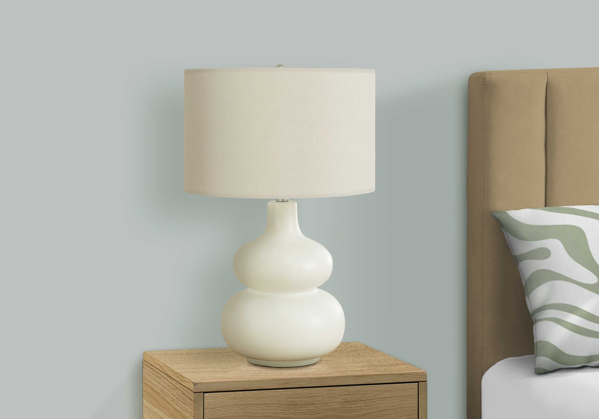 LUMINAIRE - 25"H LAMPE DE TABLE CREME CERAMIQUE / IVOIRE – I 9608.