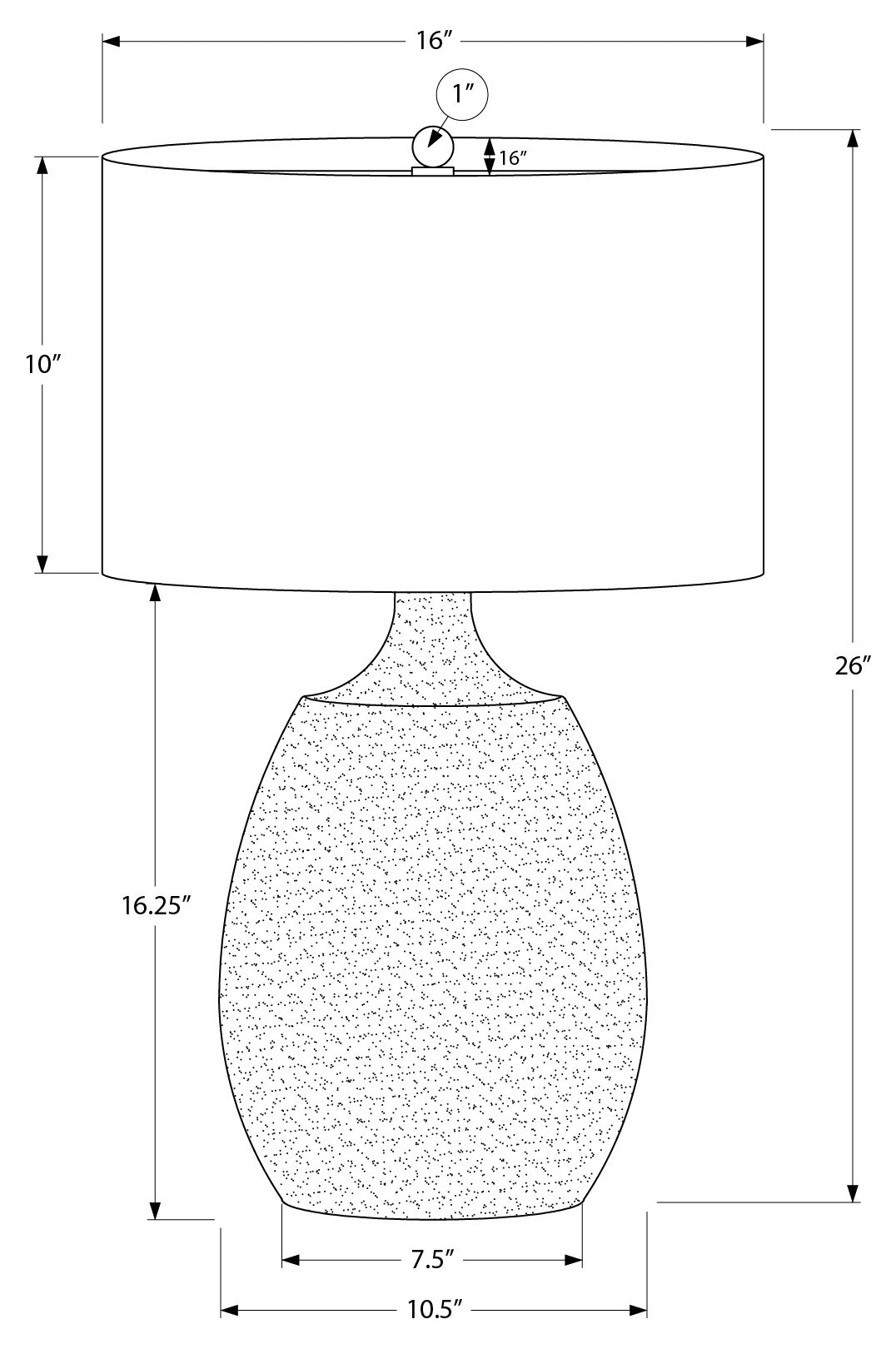LUMINAIRE - 26"H LAMPE DE TABLE CREME RESINE / IVOIRE – I 9609.