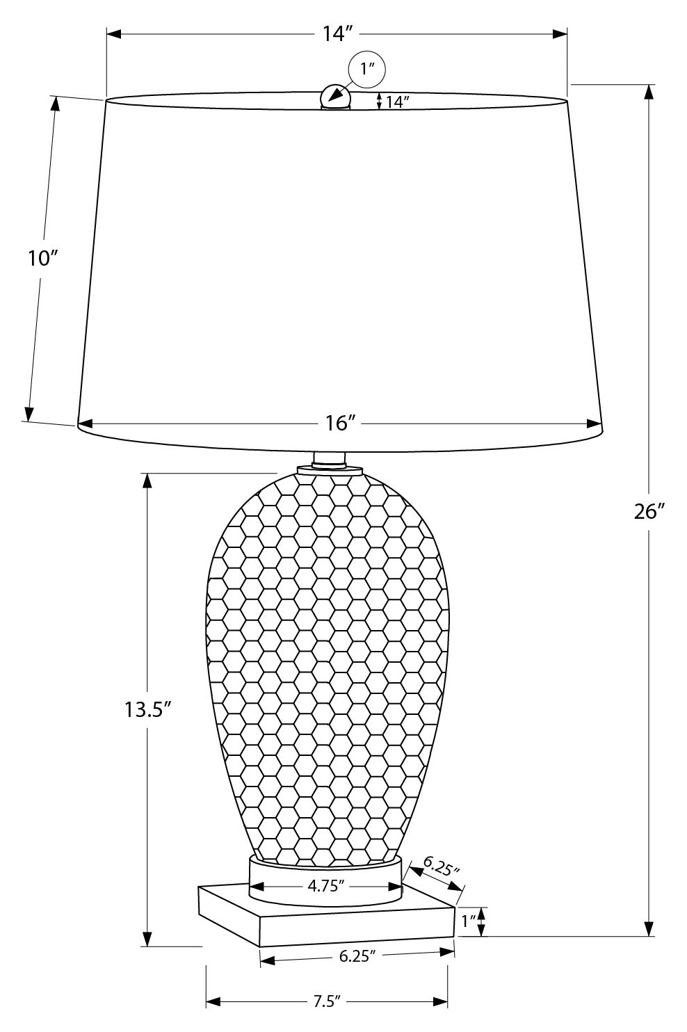 LUMINAIRE - 26"H LAMPE DE TABLE BLANC CERAMIQUE / IVOIRE – I 9610.