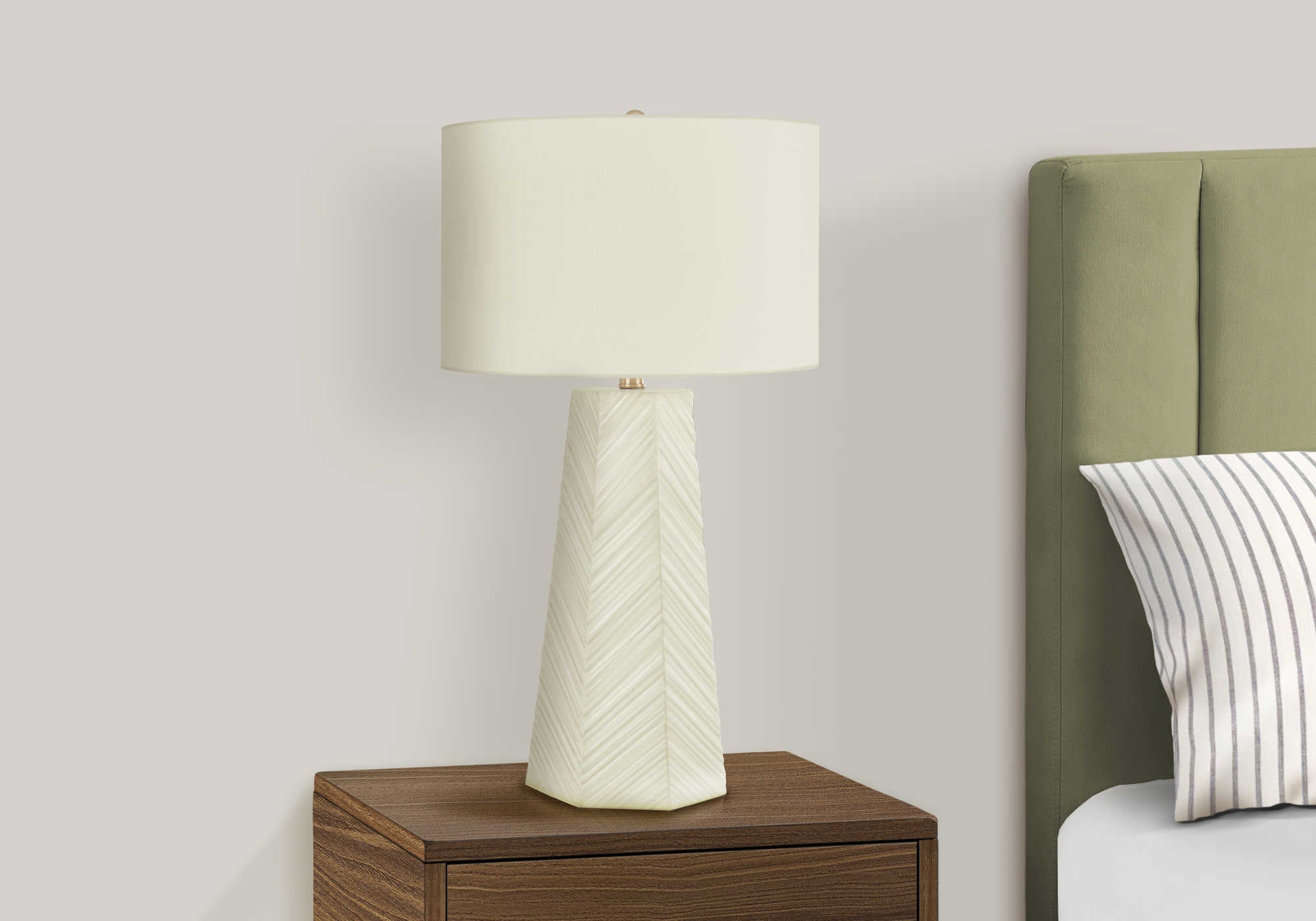 LUMINAIRE - 29"H LAMPE DE TABLE BLANC CERAMIQUE / IVOIRE – I 9614.