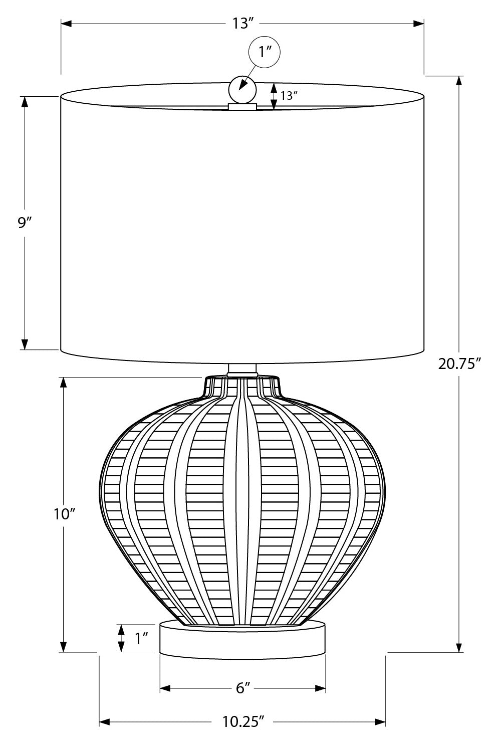LUMINAIRE - 21"H LAMPE DE TABLE CREME RESINE / IVOIRE – I 9617.