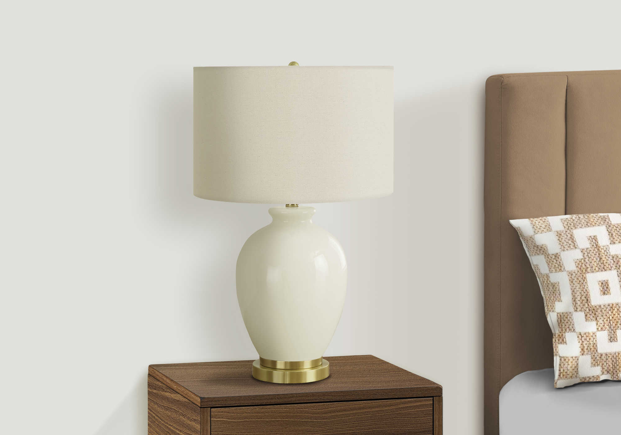 LUMINAIRE - 26"H LAMPE DE TABLE CREME CERAMIQUE / IVOIRE – I 9625.