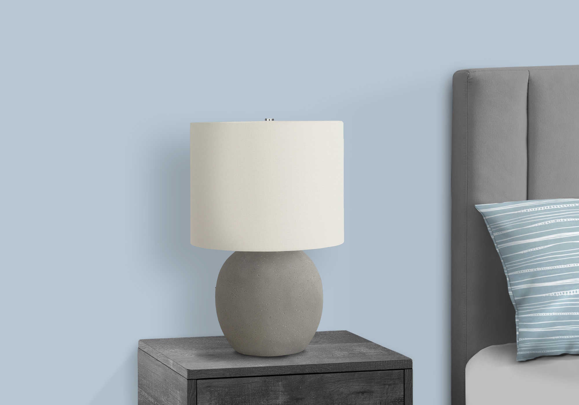 LUMINAIRE - 20"H LAMPE DE TABLE GRIS BETON / IVOIRE – I 9626.