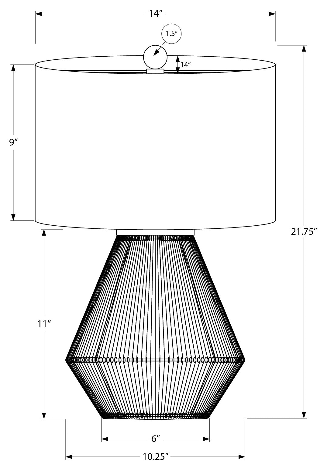 LUMINAIRE - 22"H LAMPE DE TABLE BRUN CORDE / BEIGE – I 9628.