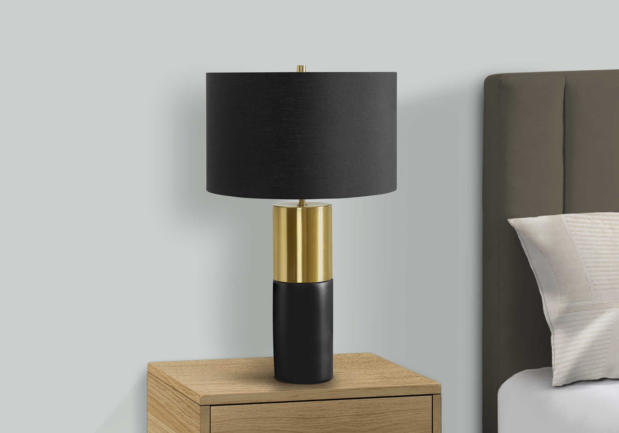 LUMINAIRE - 25"H LAMPE DE TABLE NOIR BETON / NOIR – I 9629.