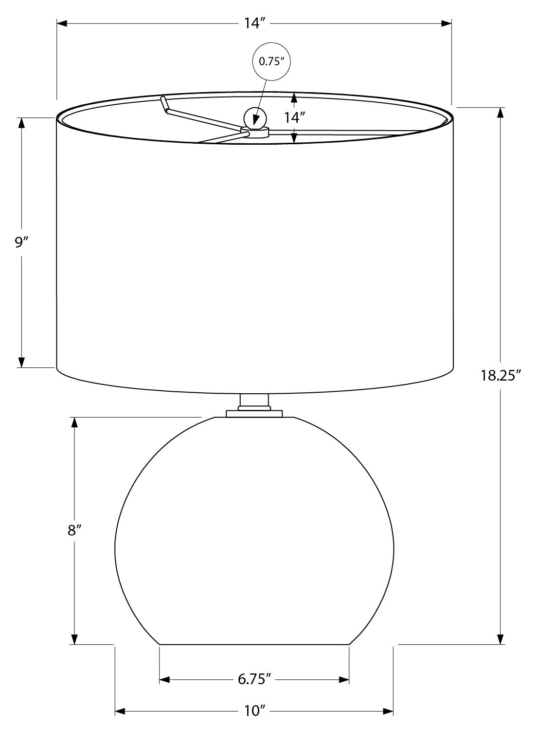 LUMINAIRE - 18"H LAMPE DE TABLE CREME CERAMIQUE / IVOIRE – I 9630.