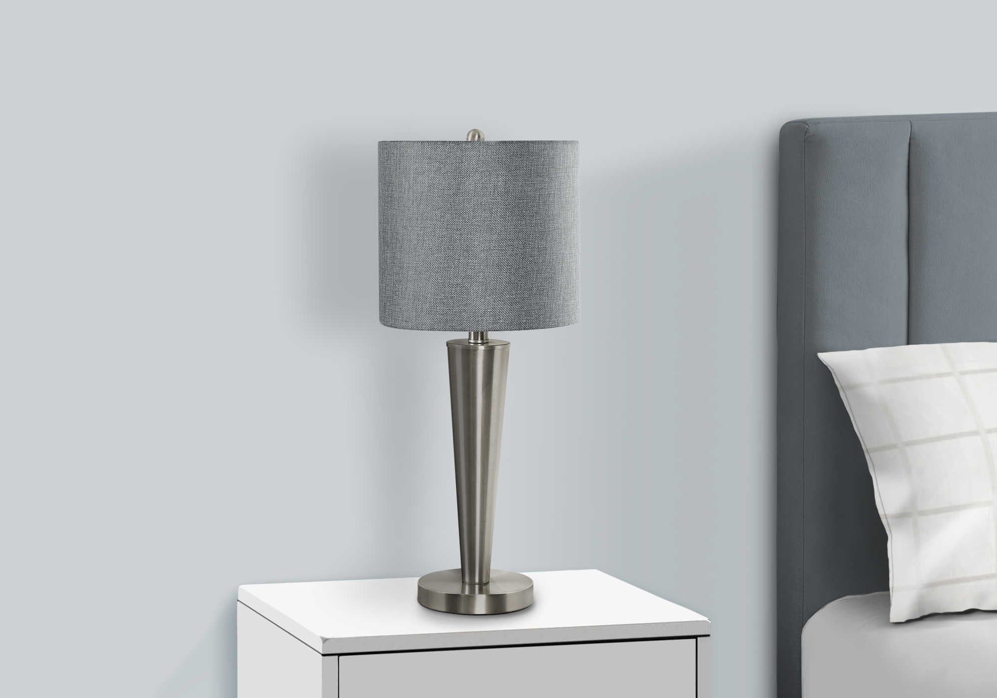 LUMINAIRE - 2MCX / 24"H LAMPE DE TABLE NICKEL / GRIS /USB – I 9642.