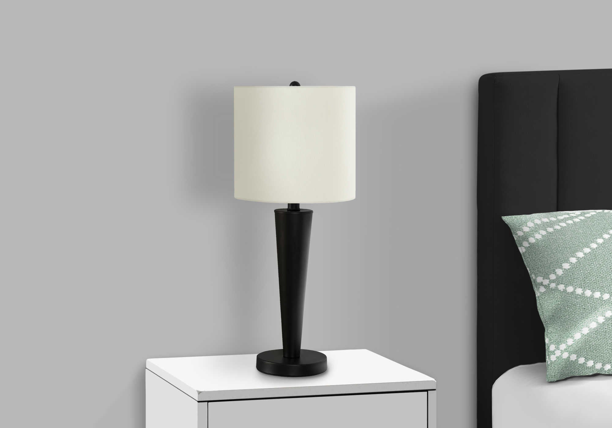 LUMINAIRE - 2MCX / 24"H LAMPE DE TABLE NOIR / IVOIRE /USB – I 9643.