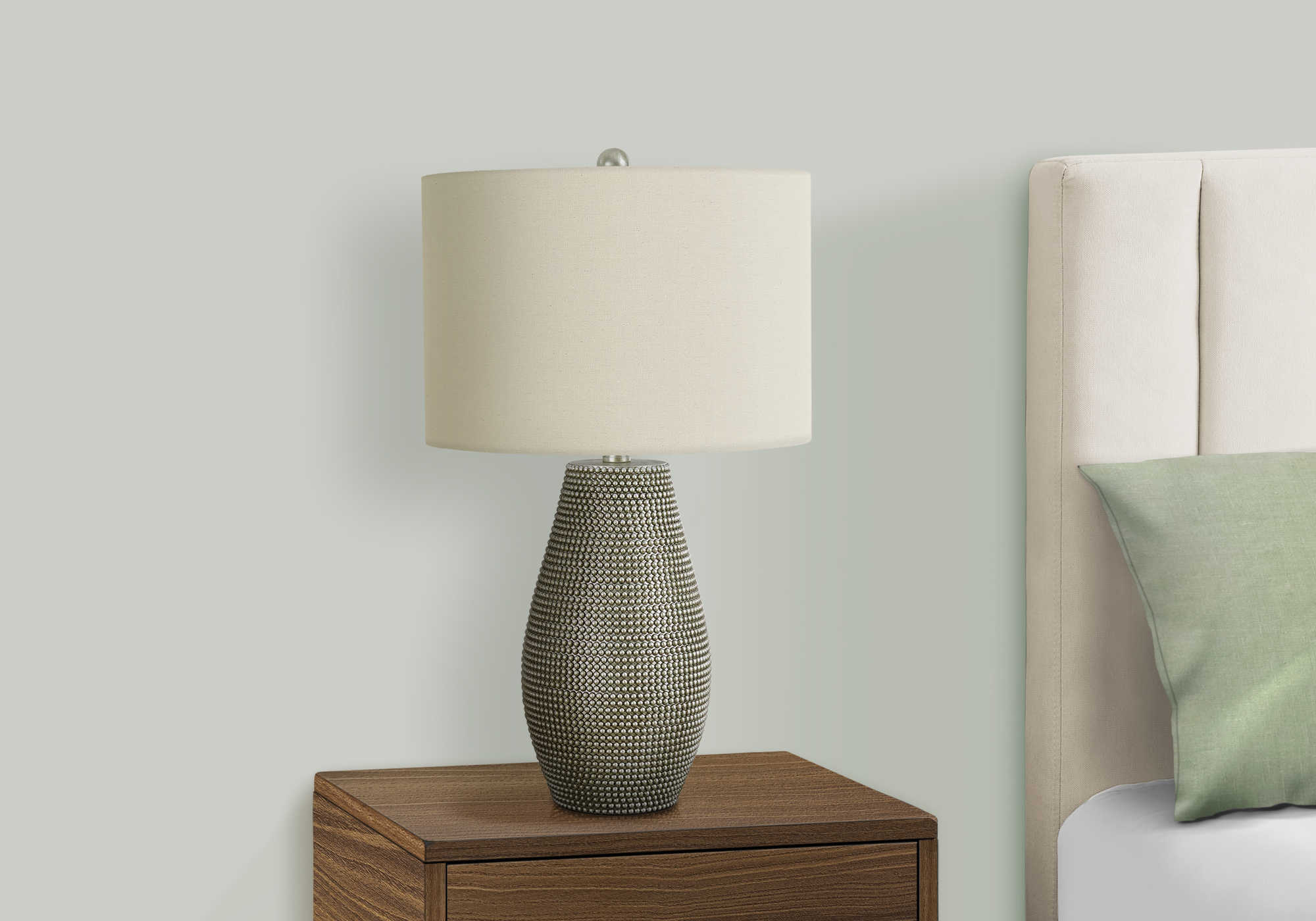 LUMINAIRE - 24"H LAMPE DE TABLE GRIS RESINE / IVOIRE – I 9654.