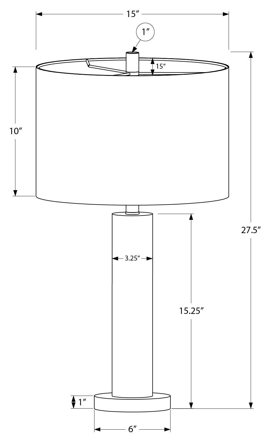 LUMINAIRE - 28"H LAMPE DE TABLE NOIR METAL / NOIR – I 9658.