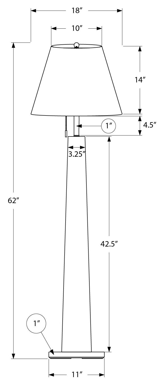 LUMINAIRE - 62"H LAMPE SUR PIED NOIR METAL / BEIGE – I 9683