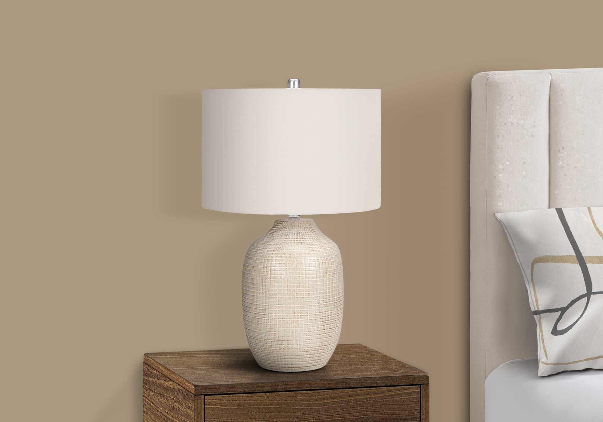 LUMINAIRE - 26"H LAMPE DE TABLE CREME CERAMIQUE / IVOIRE – I 9704.