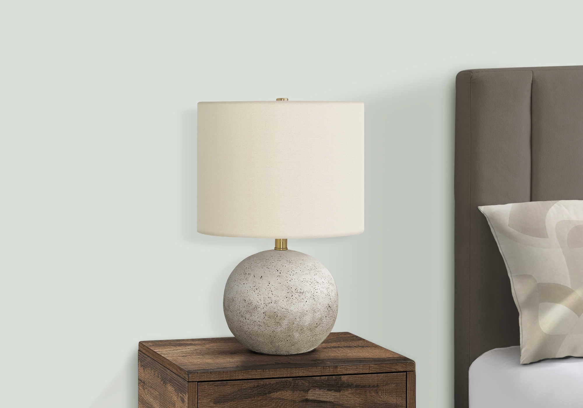 LUMINAIRE - 20"H LAMPE DE TABLE GRIS BETON / IVOIRE – I 9717.