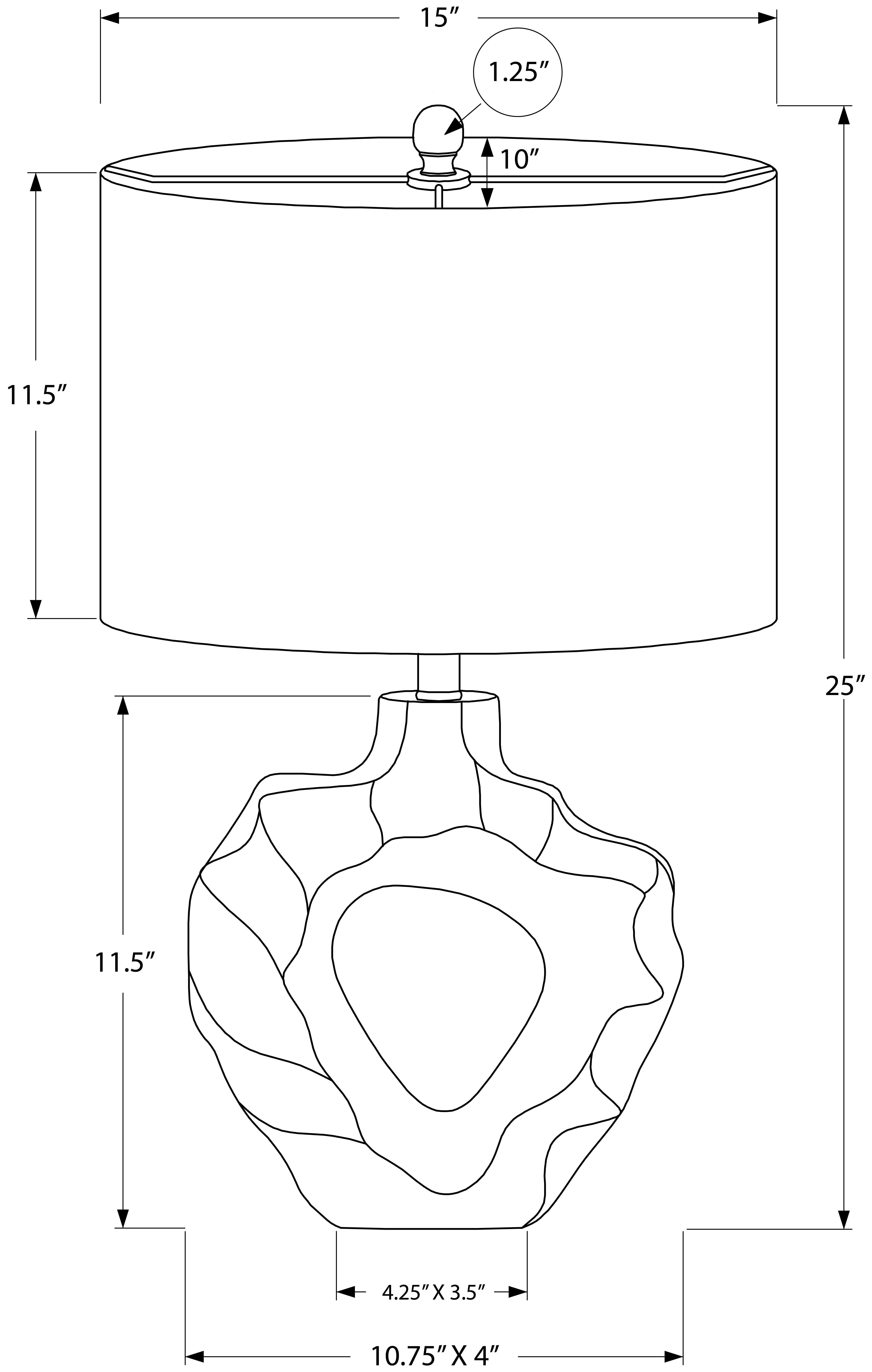 LUMINAIRE - 25"H LAMPE DE TABLE CREME RESINE / IVOIRE – I 9727.