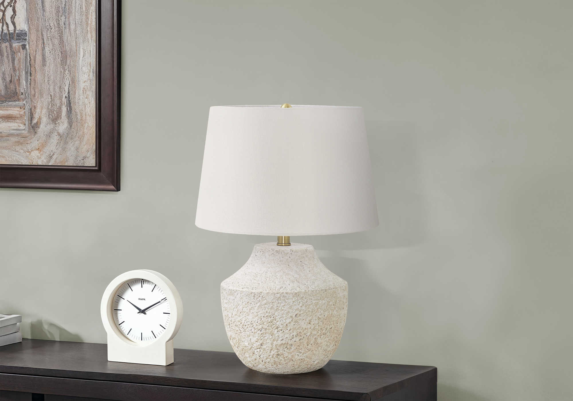 LUMINAIRE - 20"H LAMPE DE TABLE CREME BETON / IVOIRE – I 9729.