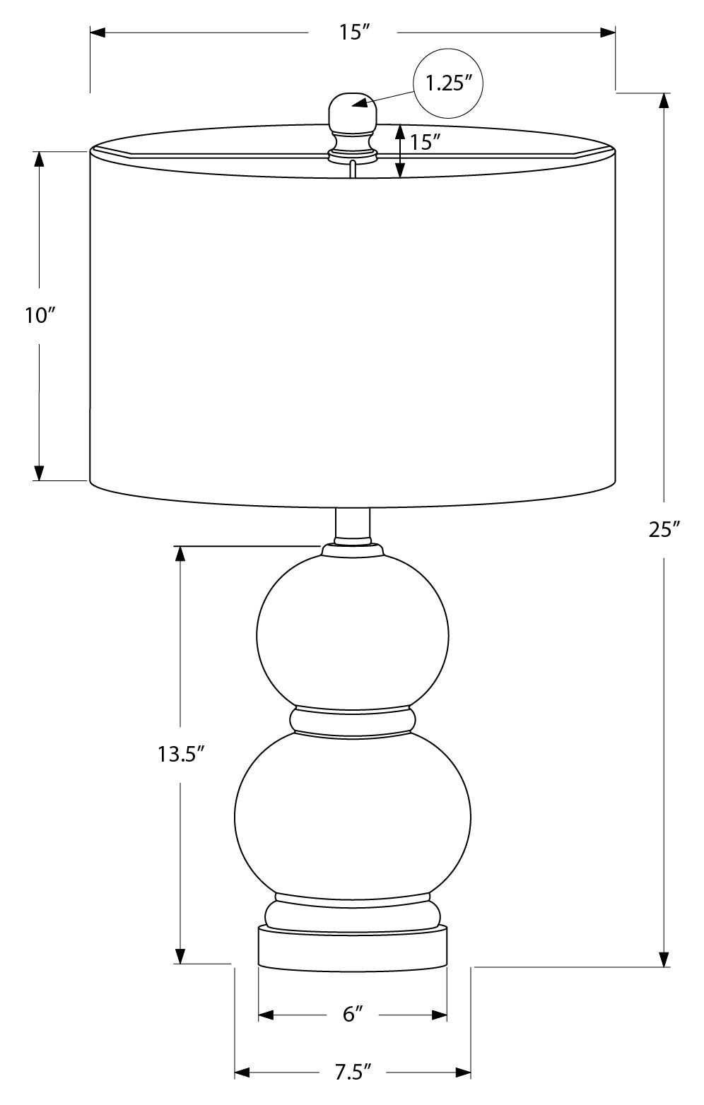 LUMINAIRE - 25"H LAMPE DE TABLE VERT CERAMIQUE / IVOIRE – I 9743.