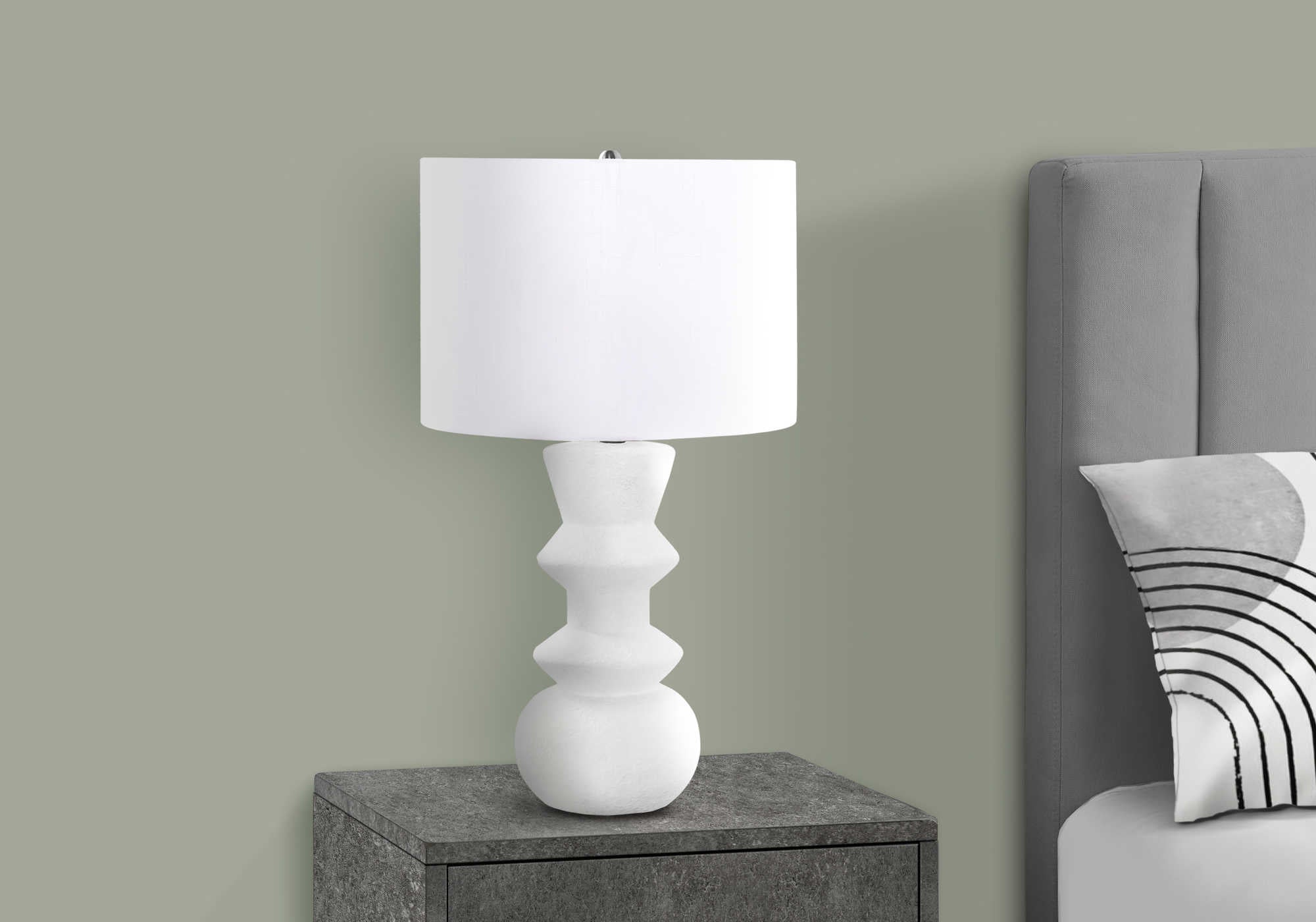 Image of lighting - 26"h table lamp cream ceramic / ivory shade.